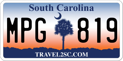 SC license plate MPG819