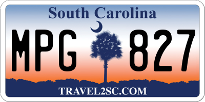 SC license plate MPG827