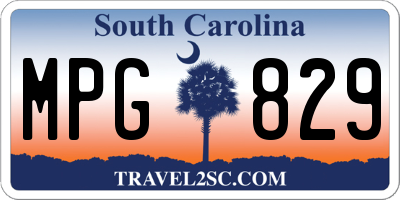 SC license plate MPG829