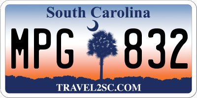SC license plate MPG832