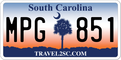 SC license plate MPG851