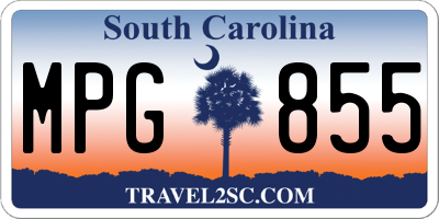 SC license plate MPG855
