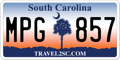 SC license plate MPG857