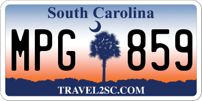 SC license plate MPG859