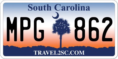 SC license plate MPG862