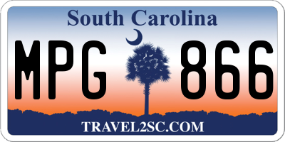 SC license plate MPG866