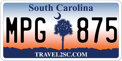 SC license plate MPG875