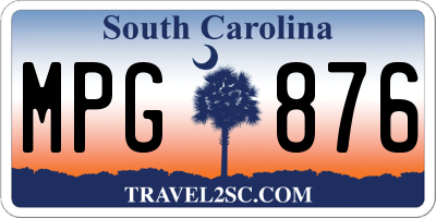 SC license plate MPG876