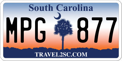 SC license plate MPG877