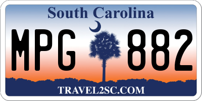SC license plate MPG882
