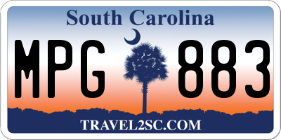SC license plate MPG883