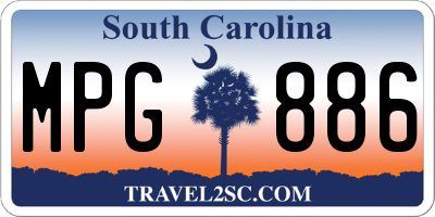 SC license plate MPG886