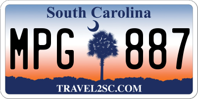 SC license plate MPG887