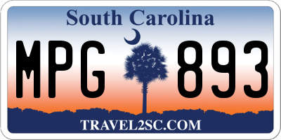 SC license plate MPG893