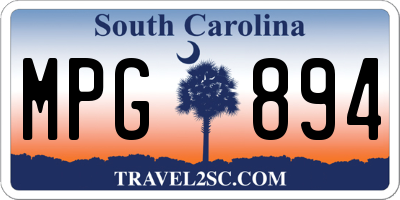 SC license plate MPG894
