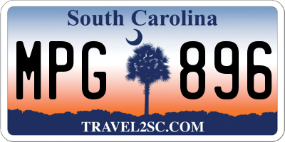 SC license plate MPG896