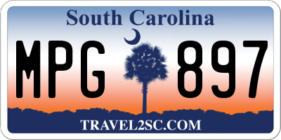 SC license plate MPG897