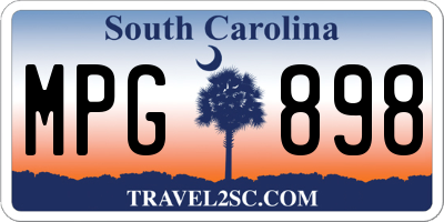SC license plate MPG898