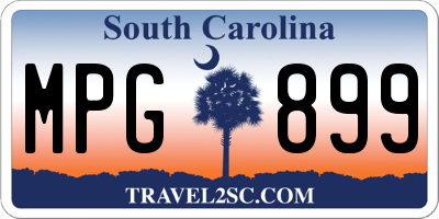 SC license plate MPG899