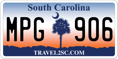 SC license plate MPG906