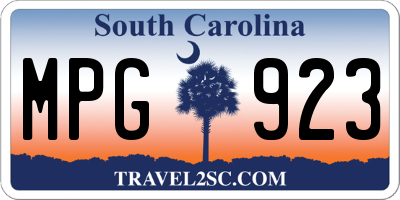 SC license plate MPG923