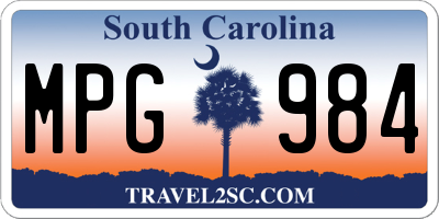 SC license plate MPG984