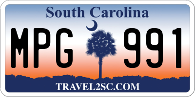 SC license plate MPG991
