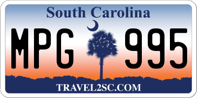 SC license plate MPG995