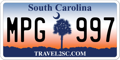 SC license plate MPG997