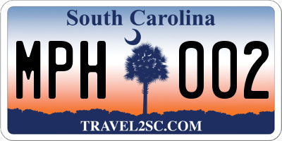 SC license plate MPH002