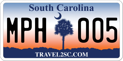 SC license plate MPH005