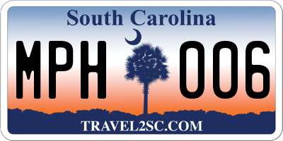 SC license plate MPH006