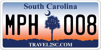 SC license plate MPH008
