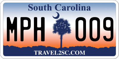 SC license plate MPH009