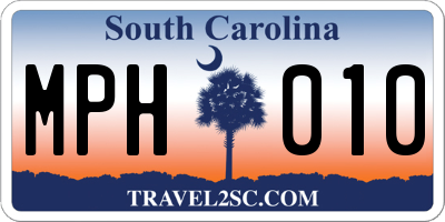 SC license plate MPH010