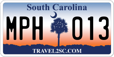 SC license plate MPH013