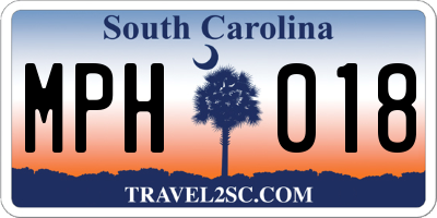 SC license plate MPH018