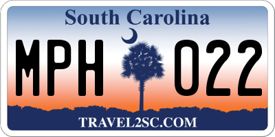 SC license plate MPH022