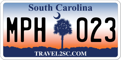 SC license plate MPH023