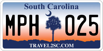 SC license plate MPH025
