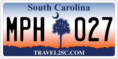 SC license plate MPH027