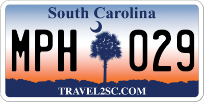 SC license plate MPH029