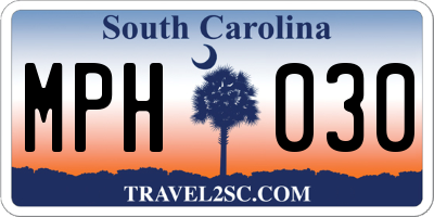 SC license plate MPH030