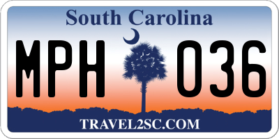 SC license plate MPH036