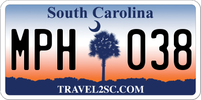 SC license plate MPH038