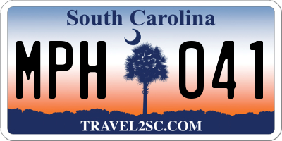 SC license plate MPH041
