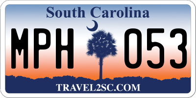 SC license plate MPH053