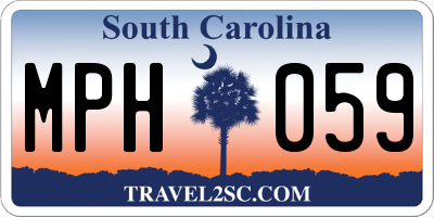SC license plate MPH059