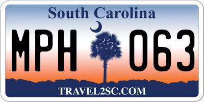 SC license plate MPH063