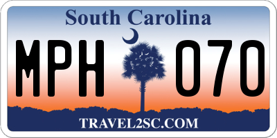 SC license plate MPH070